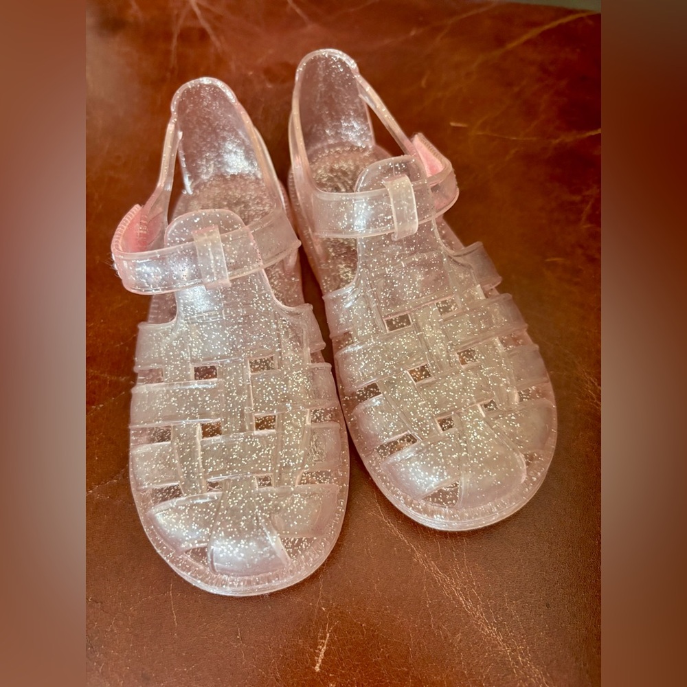 GAP Glittery Pink Kids Jelly Fisherman Sandals toddler girl size 9